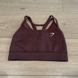 GYMSHARK Chocolate Brown Adapt Fleck Seamless Sports Bra Gym Active Size Small